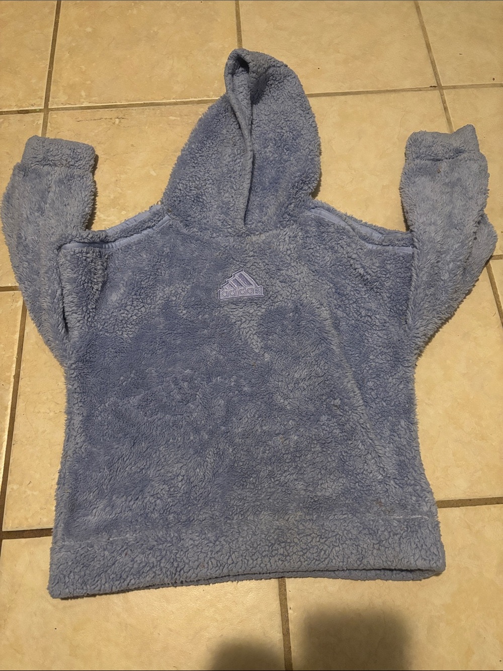 adidas Kids Plush Hooded Pullover Jacket - Light Blue